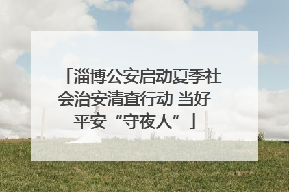 淄博公安启动夏季社会治安清查行动 当好平安“守夜人”