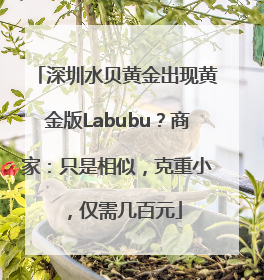 深圳水贝黄金出现黄金版Labubu？商家：只是相似，克重小，仅需几百元