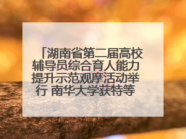 湖南省第二届高校辅导员综合育人能力提升示范观摩活动举行 南华大学获特等奖和一等奖