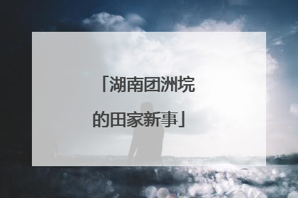 湖南团洲垸的田家新事