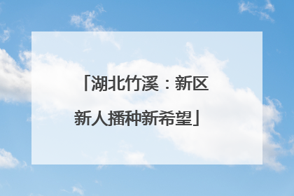 湖北竹溪：新区新人播种新希望