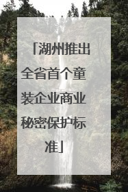 湖州推出全省首个童装企业商业秘密保护标准