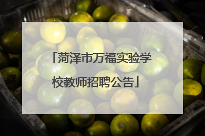 菏泽市万福实验学校教师招聘公告