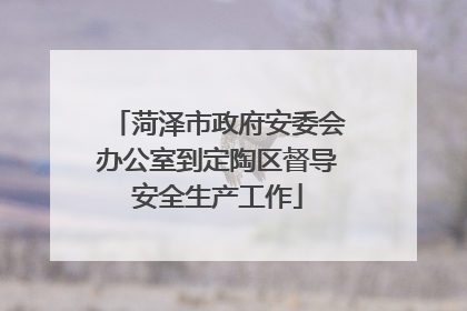 菏泽市政府安委会办公室到定陶区督导安全生产工作