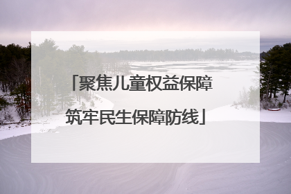 聚焦儿童权益保障 筑牢民生保障防线