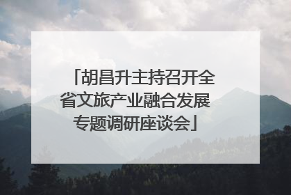 胡昌升主持召开全省文旅产业融合发展专题调研座谈会