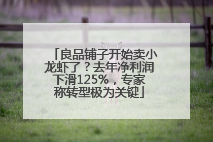良品铺子开始卖小龙虾了？去年净利润下滑125%，专家称转型极为关键