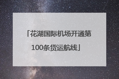 花湖国际机场开通第100条货运航线