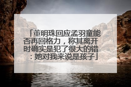 董明珠回应孟羽童能否再回格力，称其离开时确实是犯了很大的错：她对我来说是孩子
