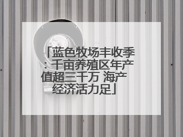 蓝色牧场丰收季：千亩养殖区年产值超三千万 海产经济活力足