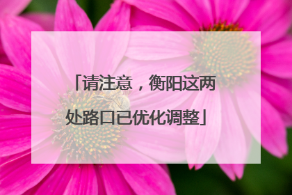 请注意，衡阳这两处路口已优化调整