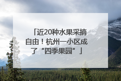近20种水果采摘自由！杭州一小区成了“四季果园”