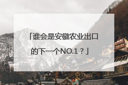 谁会是安徽农业出口的下一个NO.1？