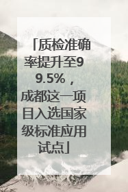 质检准确率提升至99.5%，成都这一项目入选国家级标准应用试点