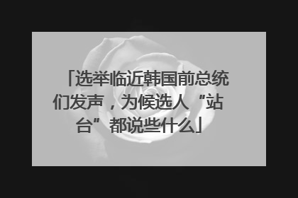 选举临近韩国前总统们发声，为候选人“站台”都说些什么