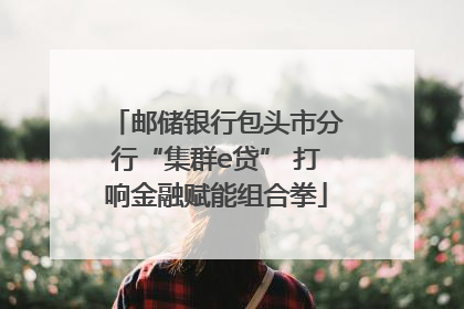 邮储银行包头市分行“集群e贷” 打响金融赋能组合拳