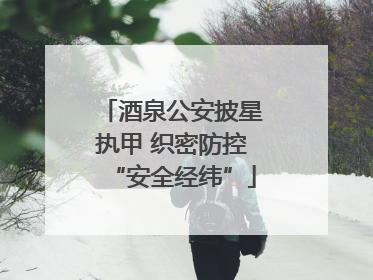 酒泉公安披星执甲 织密防控“安全经纬”