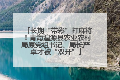 长期“带彩”打麻将！青海湟源县农业农村局原党组书记、局长严卓才被“双开”