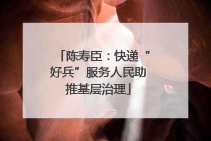 陈寿臣：快递“好兵”服务人民助推基层治理