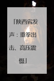 陕西省发声：重拳出击、高压震慑