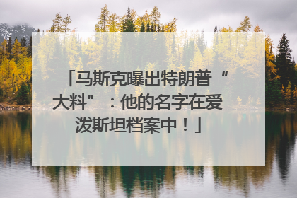 马斯克曝出特朗普“大料”：他的名字在爱泼斯坦档案中！