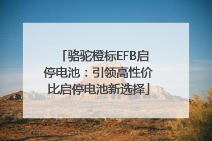 骆驼橙标EFB启停电池：引领高性价比启停电池新选择