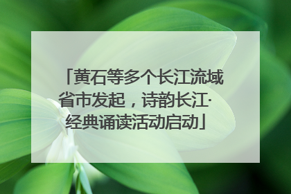 黄石等多个长江流域省市发起，诗韵长江·经典诵读活动启动