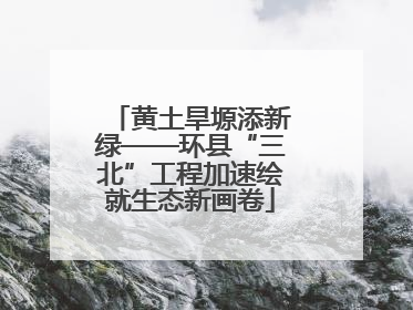黄土旱塬添新绿——环县“三北”工程加速绘就生态新画卷