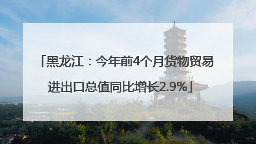 黑龙江：今年前4个月货物贸易进出口总值同比增长2.9%