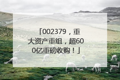 002379，重大资产重组，超600亿重磅收购！