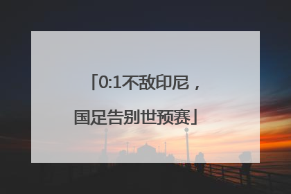 0:1不敌印尼，国足告别世预赛