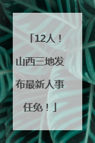 12人！山西三地发布最新人事任免！
