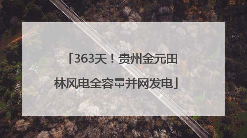363天！贵州金元田林风电全容量并网发电