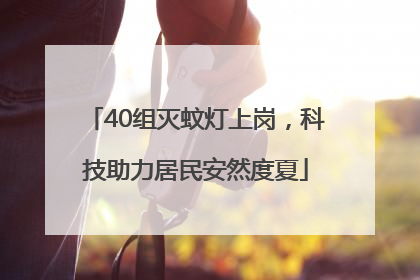 40组灭蚊灯上岗，科技助力居民安然度夏