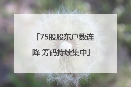 75股股东户数连降 筹码持续集中