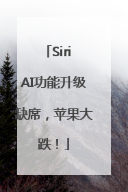 Siri AI功能升级缺席，苹果大跌！